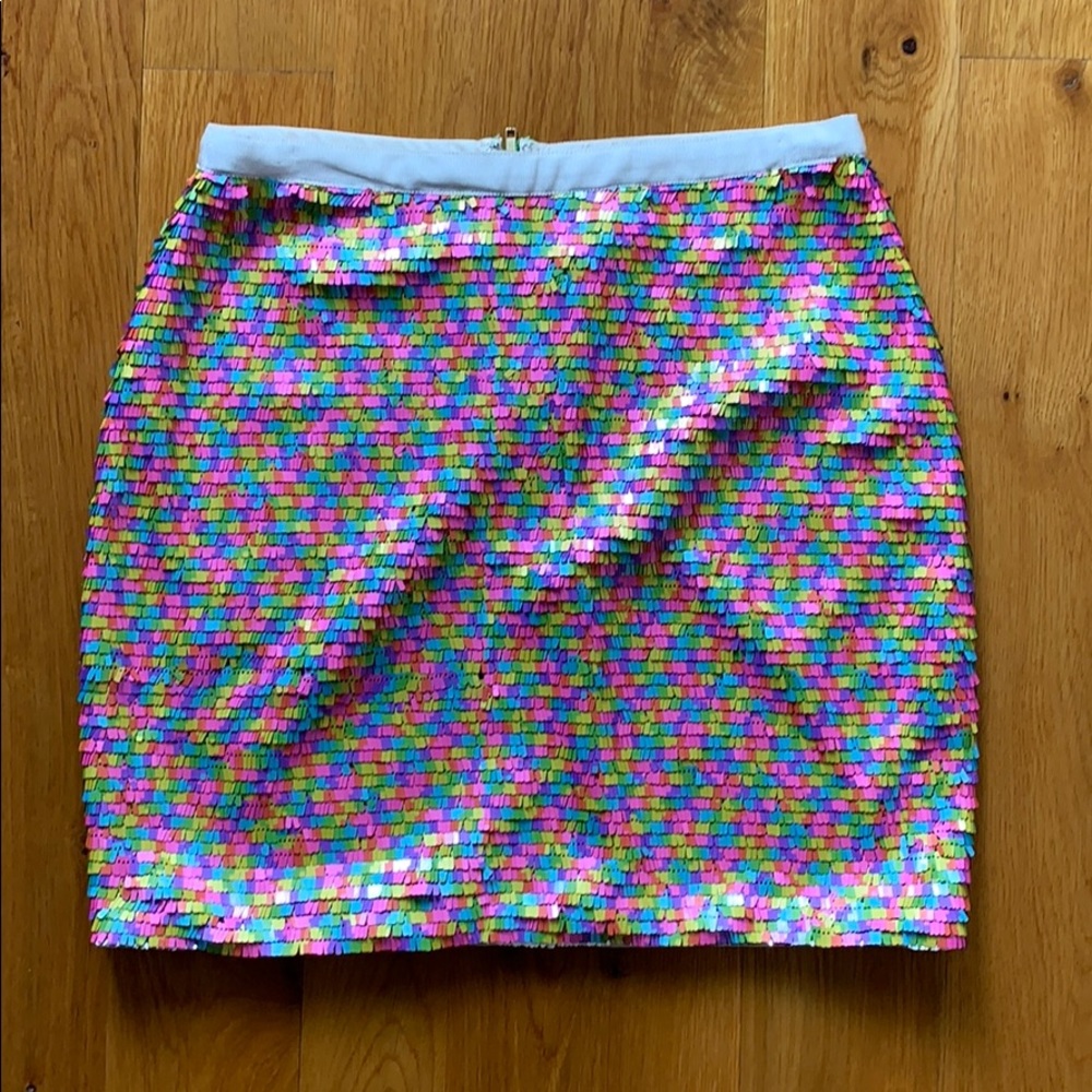 Rainbow Sequin Mini Skirt